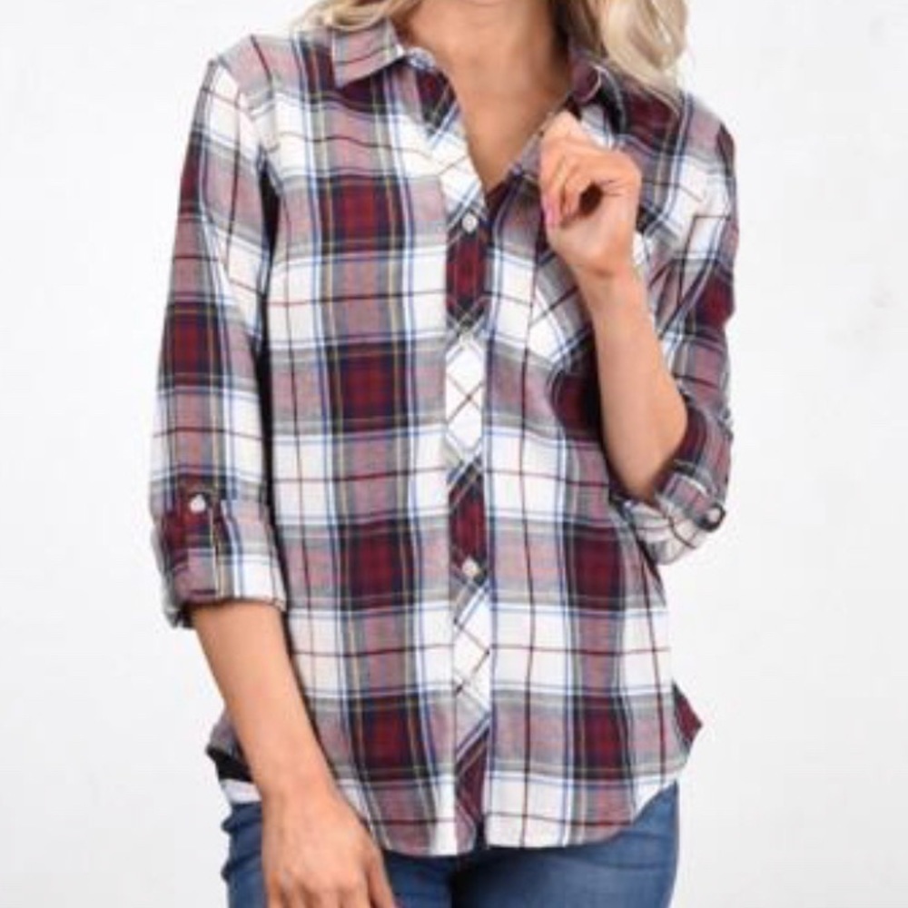 Francescas Plaid Burgundy Flannel